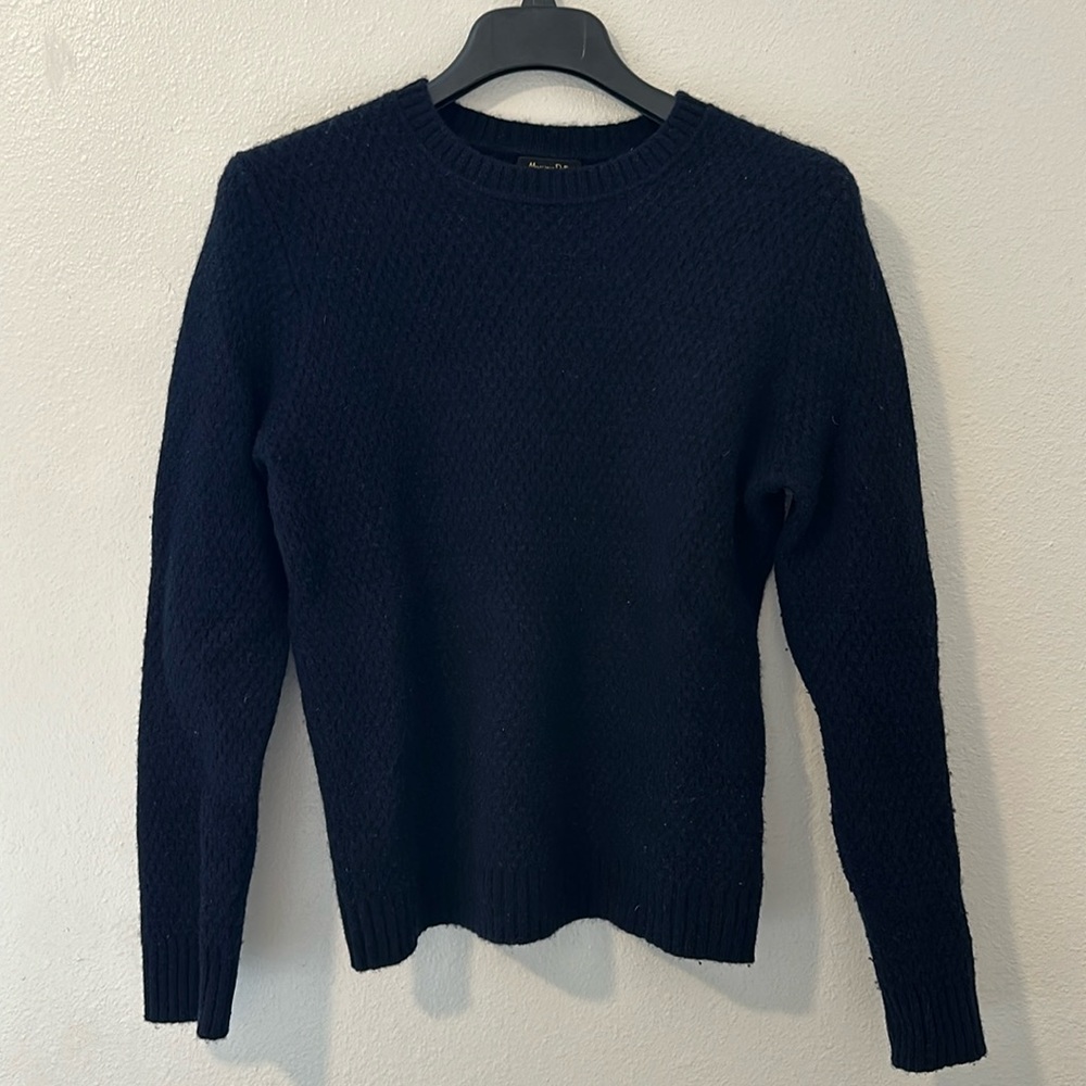 Massimo Dutti Navy Wool Cashmere Sweater